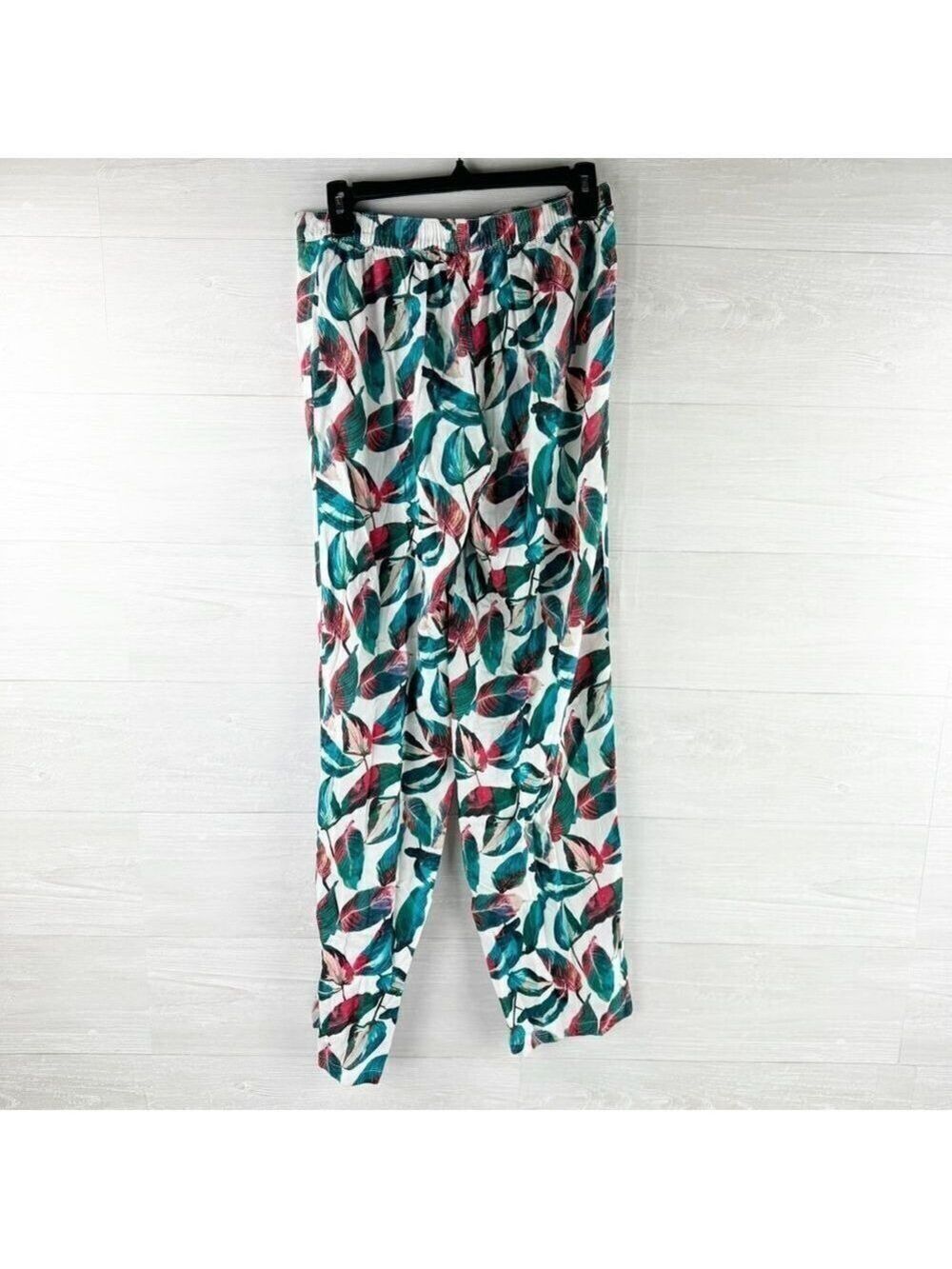 Onia Mila Multicolor Leaf Print High Waist Wide Leg Pants - Picture 6 of 9